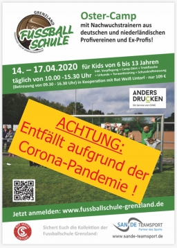 Fussball-Oster-Camp in Ratingen-Lintorf vom 14.04. - 17.04.2020