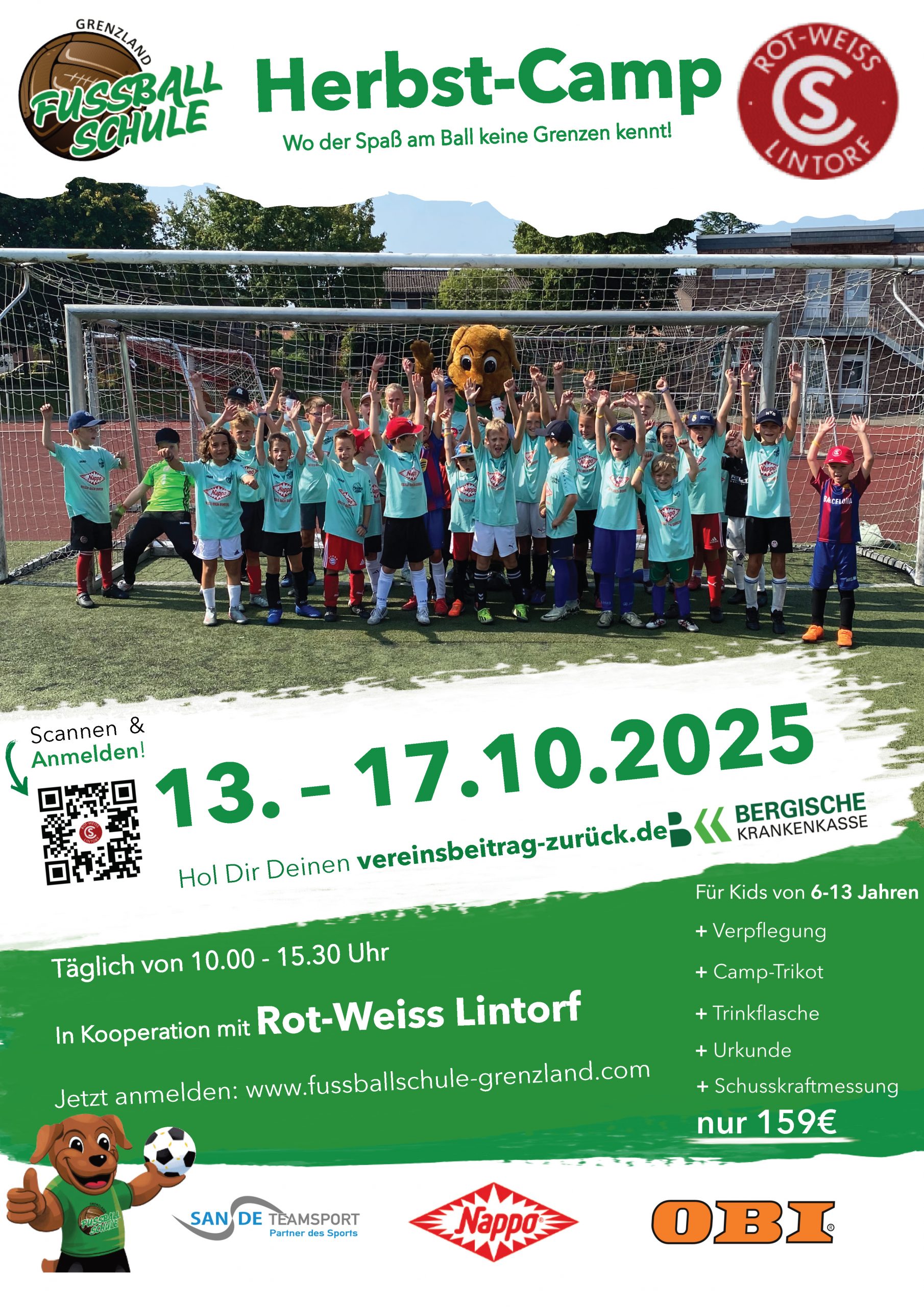 Plakat zum Herbst Camp bei Rot-Weiß Lintorf