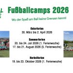 Die Termine für die Fußballcamps 2026