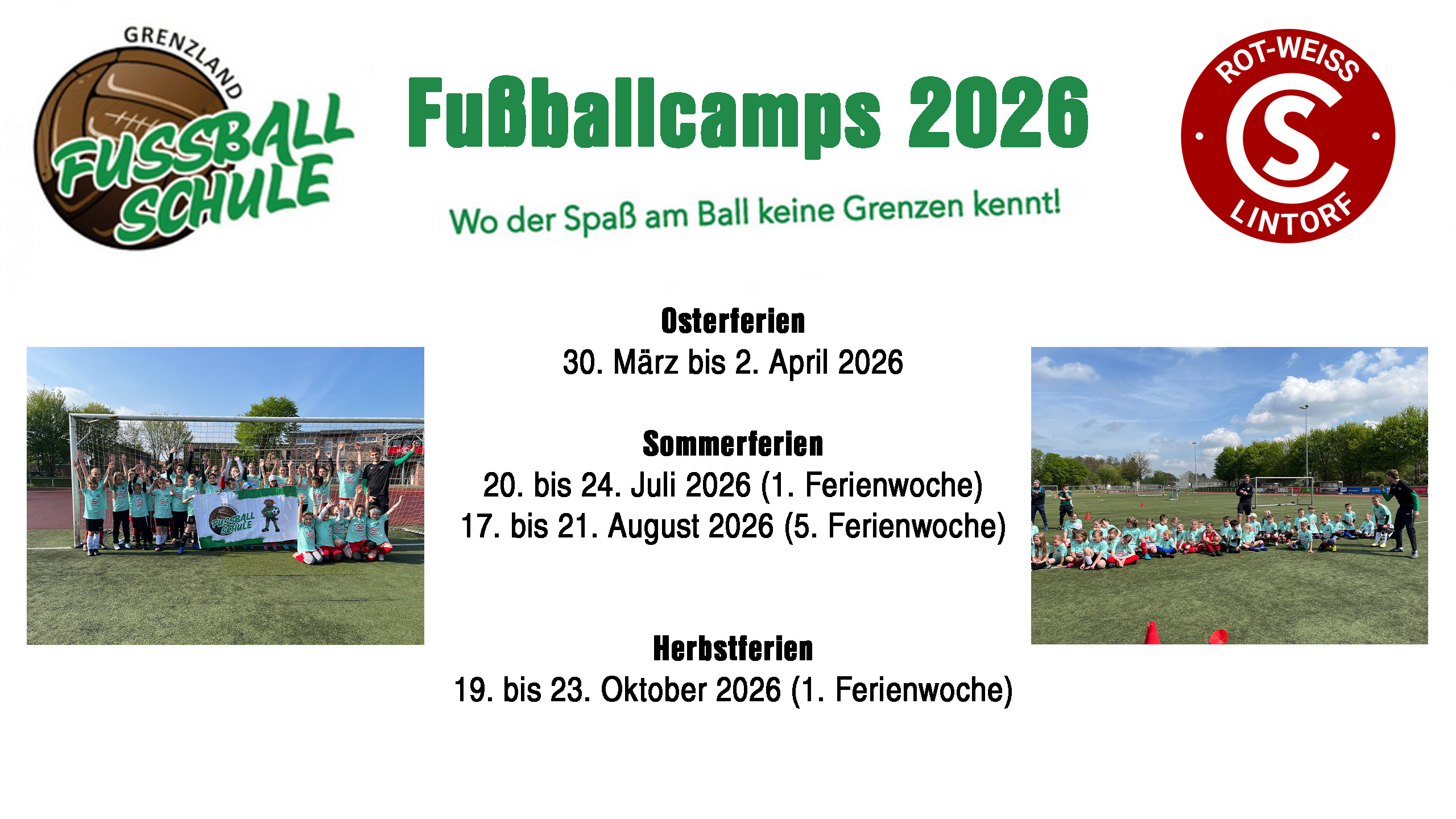 Die Termine für die Fußballcamps 2026